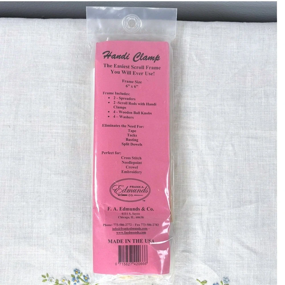 FA Edmunds Handi Clamp Scroll Frame 6x6 Embroidery Cross Stitch Needlepoint USA
